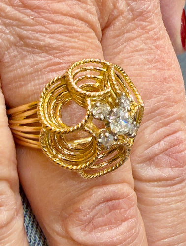 Bague 60 Bague ancienne - Bague en or jaune/rosé 18 carats et diamants 58 Facettes 90870-AC12797