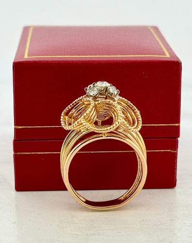 Bague 60 Bague ancienne - Bague en or jaune/rosé 18 carats et diamants 58 Facettes 90870-AC12797