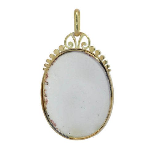 Pendentif Pendentif géorgien en or avec émail grisaille représentant deux chérubins 58 Facettes 26065-0293