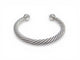 Bracelet David Yurman Cable Classic - Bracelet en argent 925 avec calcédoine et diamants 58 Facettes 273830