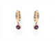 Boucles d'oreilles Poiray Lolita - Boucles d'oreilles créoles en or jaune 18k et grenat 58 Facettes 273807