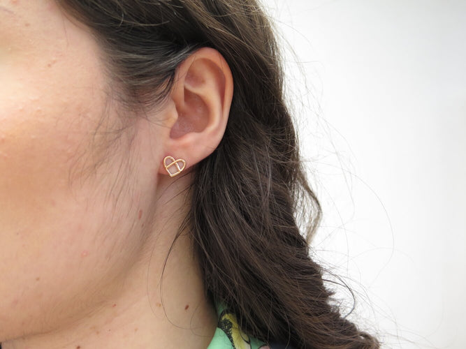 Boucles d'oreilles Poiray L’Attrape Cœur - Boucles d’oreilles en or rose 18k et opale 58 Facettes 273805
