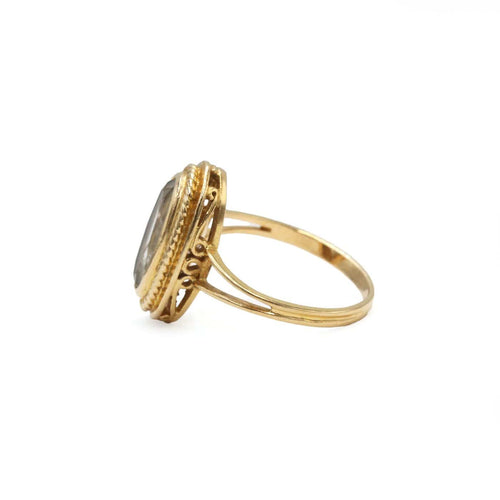 Bague 52 Bague en or jaune 750‰ avec aigue-marine ovale 58 Facettes 260086R