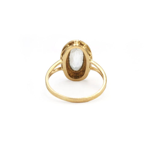 Bague 52 Bague en or jaune 750‰ avec aigue-marine ovale 58 Facettes 260086R