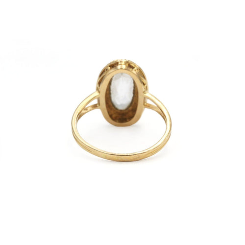 Bague 52 Bague en or jaune 750‰ avec aigue-marine ovale 58 Facettes 260086R