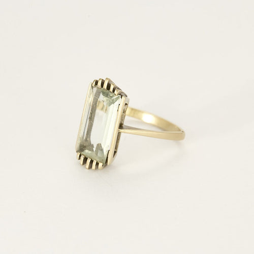 Bague 53 Bague en or gris 18 k à aigue-marine taille émeraude 58 Facettes Bague_003