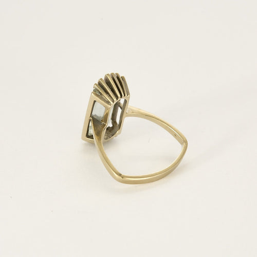 Bague 53 Bague en or gris 18 k à aigue-marine taille émeraude 58 Facettes Bague_003