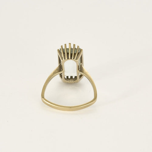 Bague 53 Bague en or gris 18 k à aigue-marine taille émeraude 58 Facettes Bague_003