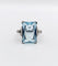 Bague 47 Bague Art déco en platine avec aigue-marine 4,50 ct et diamants 58 Facettes A06879