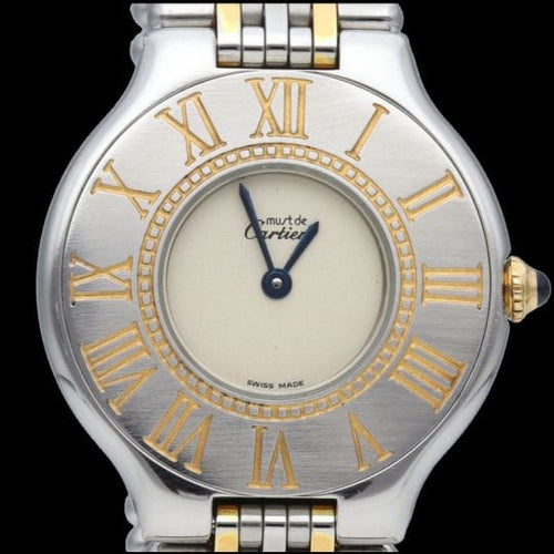 Montre Cartier Must 21 - Montre femme en or jaune et acier 28 mm 58 Facettes MT44317