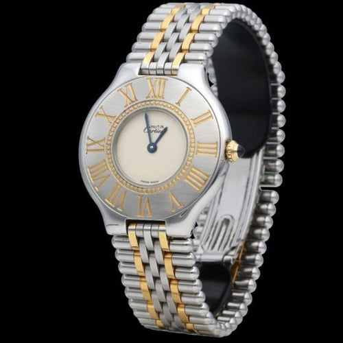 Montre Cartier Must 21 - Montre femme en or jaune et acier 28 mm 58 Facettes MT44317