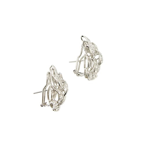 Boucles d'oreilles Boucles d'oreilles feuilles à diamants en or blanc 18 ct 58 Facettes 31914