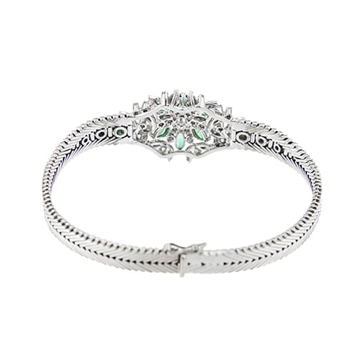 Bracelet Bracelet en or blanc 18 ct avec émeraudes et diamants 58 Facettes 41153