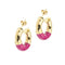 Boucles d'oreilles Boucles d’oreilles créoles en or jaune 18 ct et émail fuchsia 58 Facettes 40715