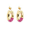 Boucles d'oreilles Boucles d’oreilles créoles en or jaune 18 ct et émail fuchsia 58 Facettes 40715