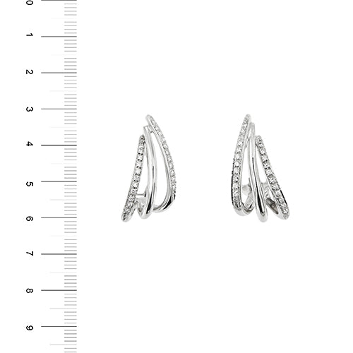 Boucles d'oreilles Boucles d’oreilles à voile en or blanc 18 ct et diamants 58 Facettes 37254