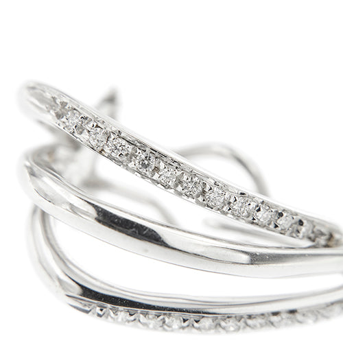 Boucles d'oreilles Boucles d’oreilles à voile en or blanc 18 ct et diamants 58 Facettes 37254