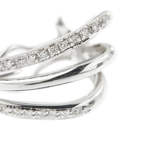 Boucles d'oreilles Boucles d’oreilles à voile en or blanc 18 ct et diamants 58 Facettes 37254