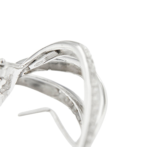 Boucles d'oreilles Boucles d’oreilles à voile en or blanc 18 ct et diamants 58 Facettes 37254