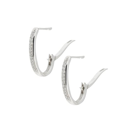 Boucles d'oreilles Boucles d'oreilles créoles ovales en or blanc 18 ct avec diamants 58 Facettes 37200