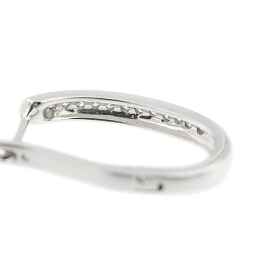 Boucles d'oreilles Boucles d'oreilles créoles ovales en or blanc 18 ct avec diamants 58 Facettes 37200