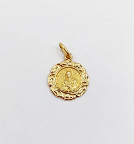 Pendentif Médaille religieuse - Pendentif Vierge et Sainte Rita da Cascia en or jaune 18k 58 Facettes A06893