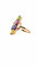 Bague 61 Bague en or jaune 18 carats sertie d’un diamant et de saphirs 58 Facettes