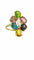 Bague 61 Bague en or jaune 18 carats sertie d’un diamant et de saphirs 58 Facettes