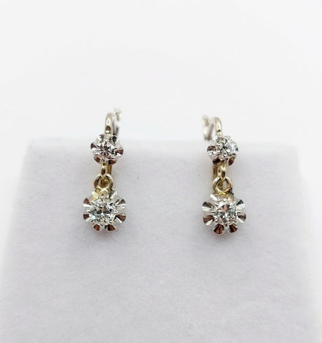 Boucles d'oreilles Art déco - Boucles d'oreilles dormeuses en or blanc 18k et diamants 58 Facettes A06898