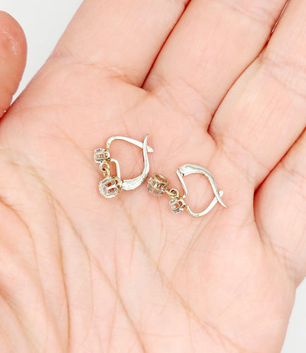 Boucles d'oreilles Art déco - Boucles d'oreilles dormeuses en or blanc 18k et diamants 58 Facettes A06898