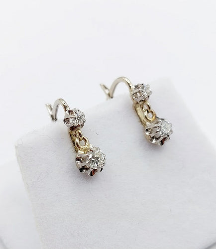 Boucles d'oreilles Art déco - Boucles d'oreilles dormeuses en or blanc 18k et diamants 58 Facettes A06898