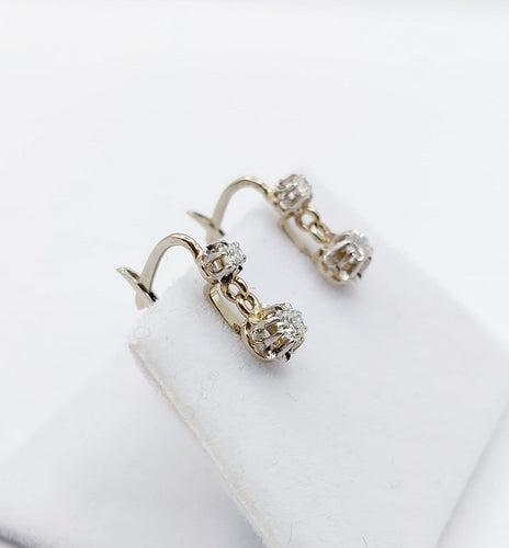Boucles d'oreilles Art déco - Boucles d'oreilles dormeuses en or blanc 18k et diamants 58 Facettes A06898