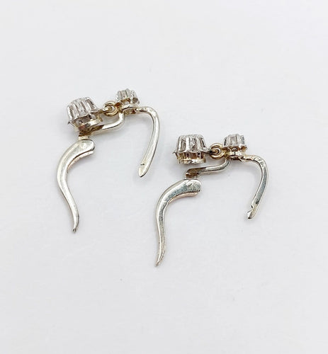 Boucles d'oreilles Art déco - Boucles d'oreilles dormeuses en or blanc 18k et diamants 58 Facettes A06898