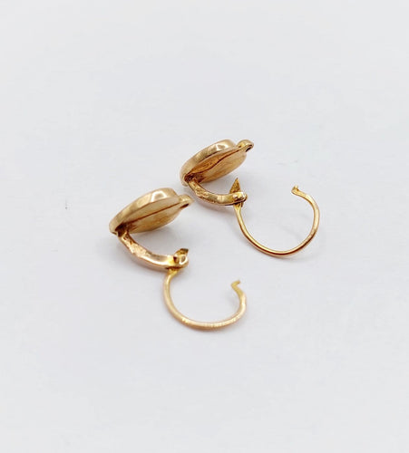 Boucles d'oreilles Boucles d’oreilles dormeuses antiques en or rose 18k cœur 58 Facettes A06903