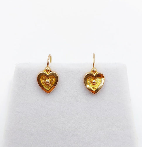 Boucles d'oreilles Boucles d’oreilles dormeuses antiques en or rose 18k cœur 58 Facettes A06903