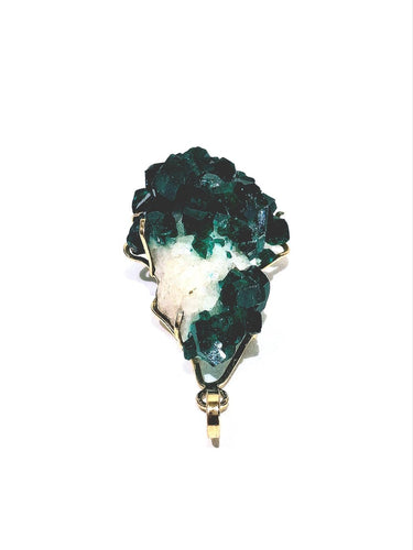 Pendentif Pendentif - Dioptase sur quartz améthyste en or rose 18 carats 58 Facettes 1733915