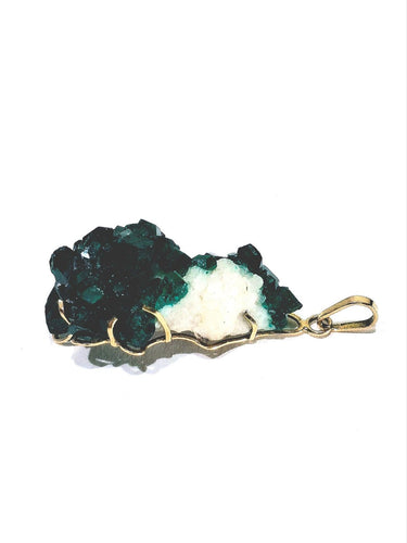 Pendentif Pendentif - Dioptase sur quartz améthyste en or rose 18 carats 58 Facettes 1733915