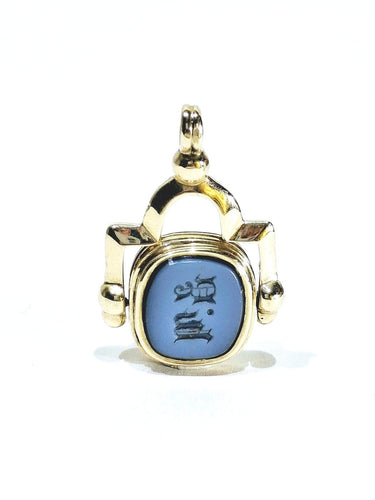 Pendentif Pendentif cachet en or champagne 18 carats et agate 58 Facettes 1733944