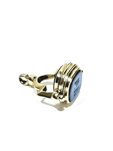 Pendentif Pendentif cachet en or champagne 18 carats et agate 58 Facettes 1733944