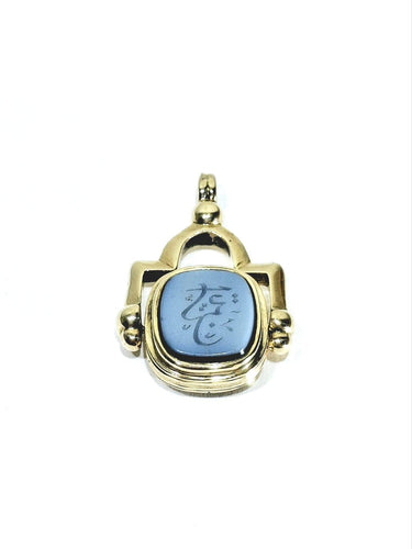 Pendentif Pendentif cachet en or champagne 18 carats et agate 58 Facettes 1733944