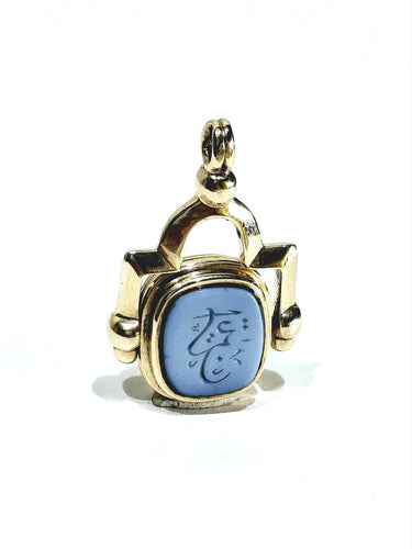 Pendentif Pendentif cachet en or champagne 18 carats et agate 58 Facettes 1733944