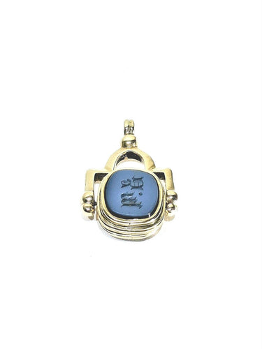 Pendentif Pendentif cachet en or champagne 18 carats et agate 58 Facettes 1733944