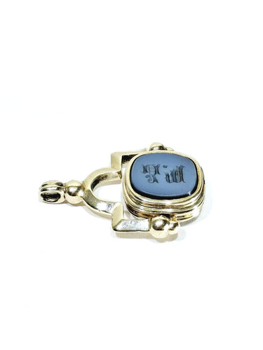 Pendentif Pendentif cachet en or champagne 18 carats et agate 58 Facettes 1733944
