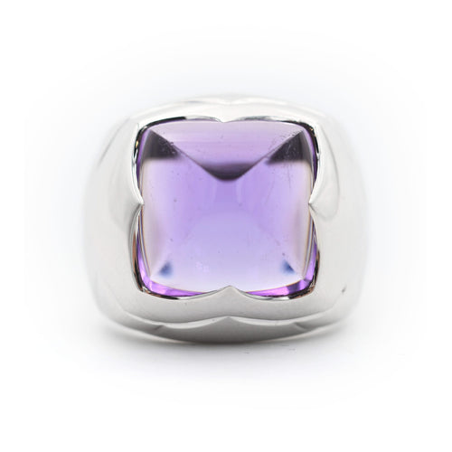 Bague Bague pyramide XL en or blanc avec améthyste 58 Facettes 22636