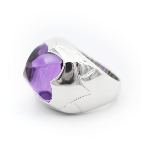 Bague Bague pyramide XL en or blanc avec améthyste 58 Facettes 22636