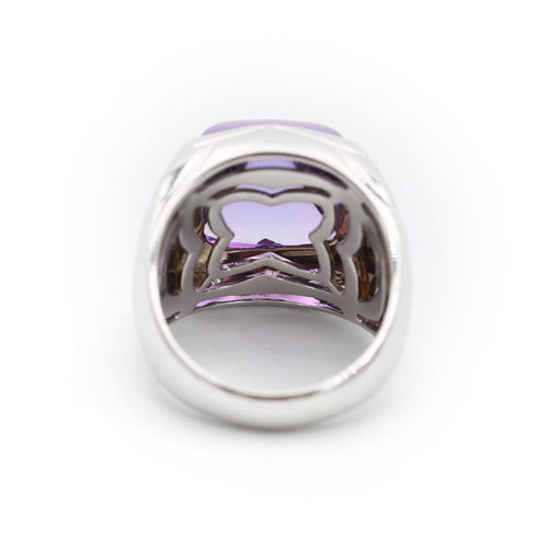 Bague Bague pyramide XL en or blanc avec améthyste 58 Facettes 22636
