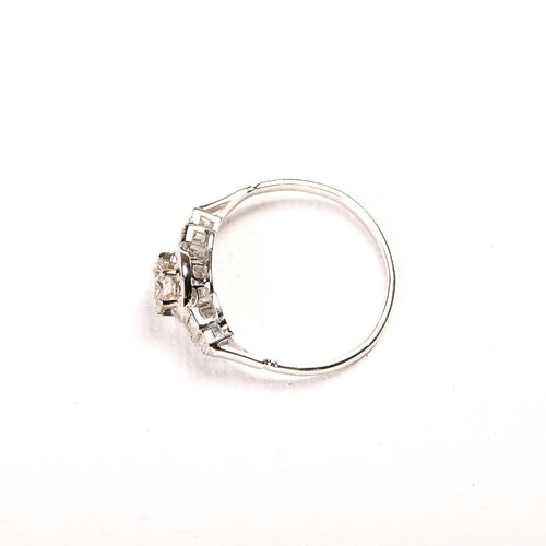 Bague 54 Art déco - Bague solitaire en platine et diamants 58 Facettes LMB-306