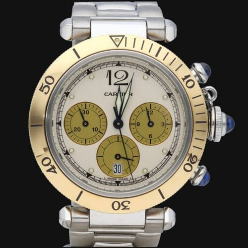 Montre Cartier Pasha - Montre automatique 38 mm en or jaune et acier 58 Facettes MT45780