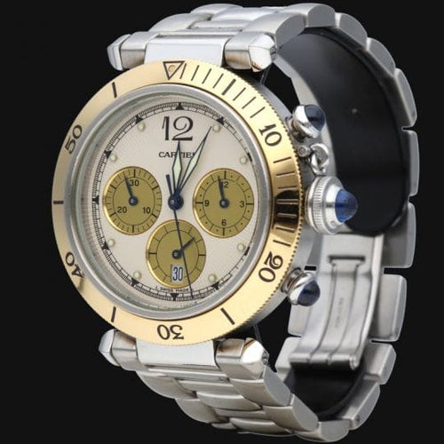 Montre Cartier Pasha - Montre automatique 38 mm en or jaune et acier 58 Facettes MT45780