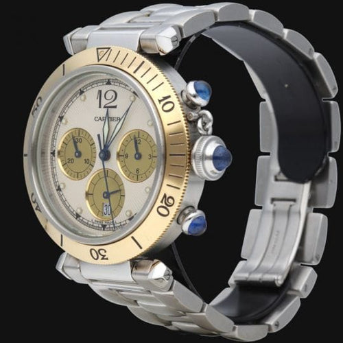 Montre Cartier Pasha - Montre automatique 38 mm en or jaune et acier 58 Facettes MT45780